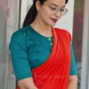 Pure Cotton Mulmul Saree - Red