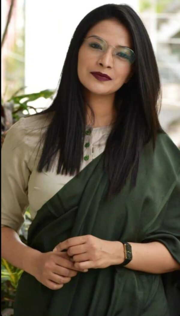 Pure Cotton Mulmul Saree - Green