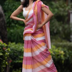 Soft MulMul Saree - Pink