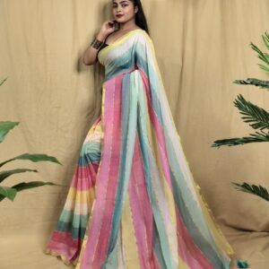 Soft MulMul Saree - Multi