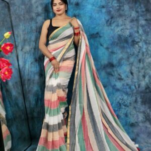 Soft MulMul Saree - Multi