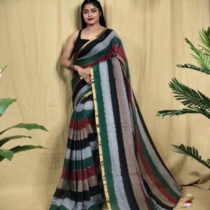 Soft MulMul Saree - Black