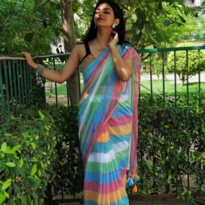 Soft MulMul Saree - Multi