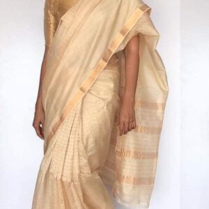 Tussar Silk Saree - Cream