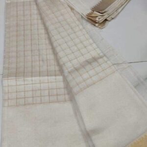 Tussar Silk Saree - White