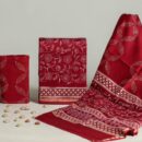 Chanderi Silk Unstitched Dress Material - Red