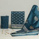 Chanderi Silk Unstitched Dress Material - Blue