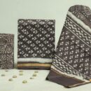 Chanderi Silk Unstitched Dress Material - Brown