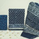 Chanderi Silk Unstitched Dress Material - Blue
