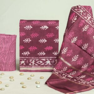 Chanderi Silk Unstitched Dress Material - Purple