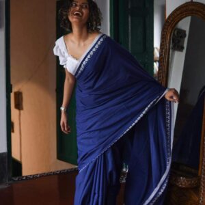 Pure Cotton Handloom Saree - Blue
