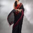 Pure Cotton Handloom Saree - Black