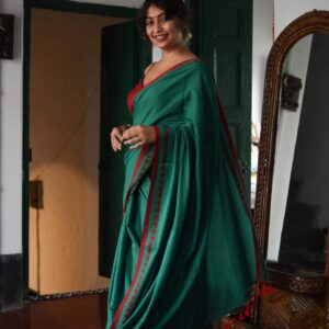 Pure Cotton Handloom Saree - Green