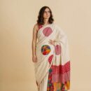 Gamcha Katki Khadi Cotton Handloom Saree - Cream