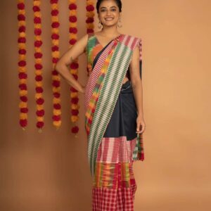 Gamcha Katki Khadi Cotton Handloom Saree - Blue
