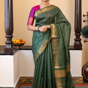 Kota Silk Handloom Saree - Green