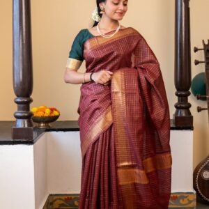 Kota Silk Handloom Saree - Maroon