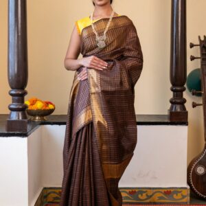Kota Silk Handloom Saree - Brown