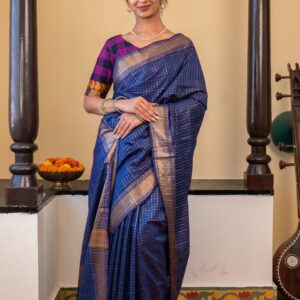 Kota Silk Handloom Saree - Blue