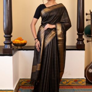Kota Silk Handloom Saree - Black