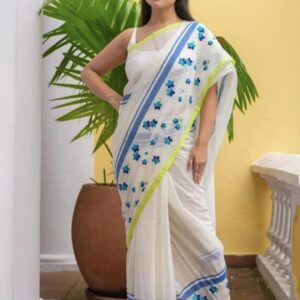 Mul Cotton Handloom Saree - White