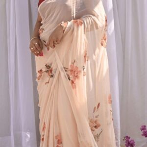 Mul Cotton Handloom Saree - Peach
