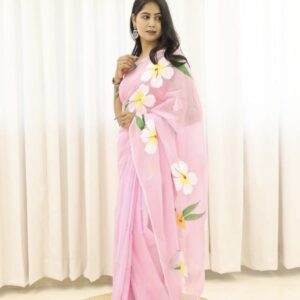 Mul Cotton Handloom Saree - Pink