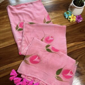 Mul Cotton Handloom Saree - Pink