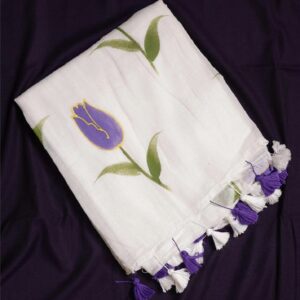 Mul Cotton Handloom Saree - Cream