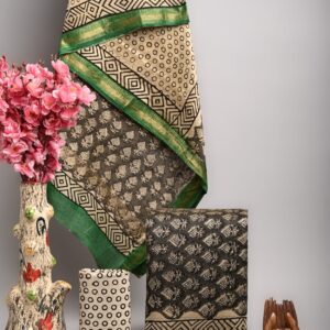 Maheswari Silk Unstitched Dress Material - Grey