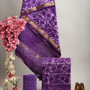 Maheswari Silk Unstitched Dress Material - Violet