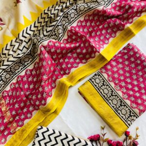 Maheswari Silk Unstitched Dress Material - Pink