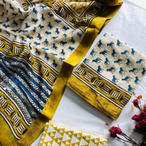 Maheswari Silk Unstitched Dress Material - Cream