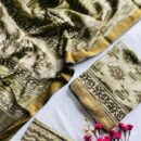 Maheswari Silk Unstitched Dress Material - Cream