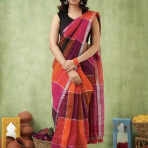 Mul Cotton Handloom Saree - Pink