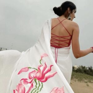 Mul Cotton Handloom Saree - White