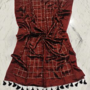 Raga Handloom Tissue Cotton Saree - Maroon