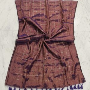 Raga Handloom Tissue Cotton Saree - Brown