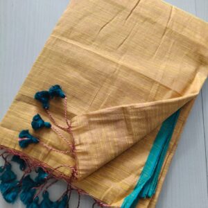 Handloom Tissue Cotton Saree - Beige
