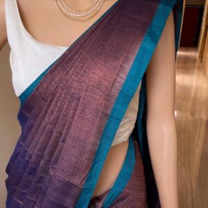 Handloom Tissue Cotton Saree - Purple