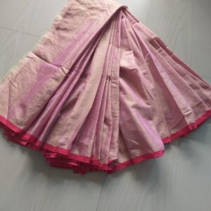 Handloom Tissue Cotton Saree - Pink