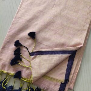 Handloom Tissue Cotton Saree - Peach