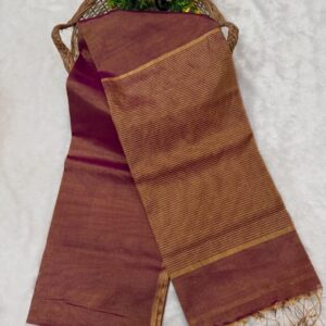 Raga Handloom Tissue Linen Saree - Purple