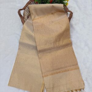 Raga Handloom Tissue Linen Saree - Cream