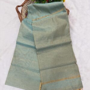 Raga Handloom Tissue Linen Saree - Blue