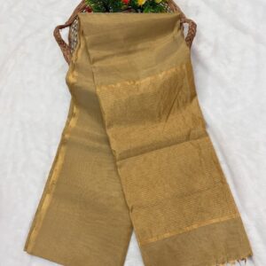 Raga Handloom Tissue Linen Saree - Beige