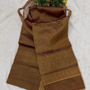 Raga Handloom Tissue Linen Saree - Brown