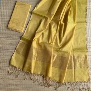 Raga Handloom Tissue Linen Saree - Green
