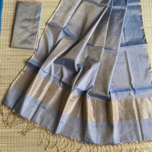 Raga Handloom Tissue Linen Saree - Lavender