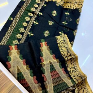 Tant Banarasi Cotton Handloom Saree - Black